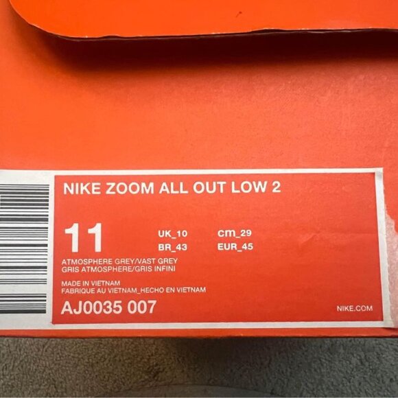 Nike Men's Zoom All Out Low 2 - Size 11 - Picture 2 of 2